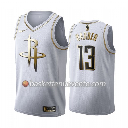 Maillot Basket Houston Rockets James Harden 13 2019-20 Nike Blanc Golden Edition Swingman - Homme